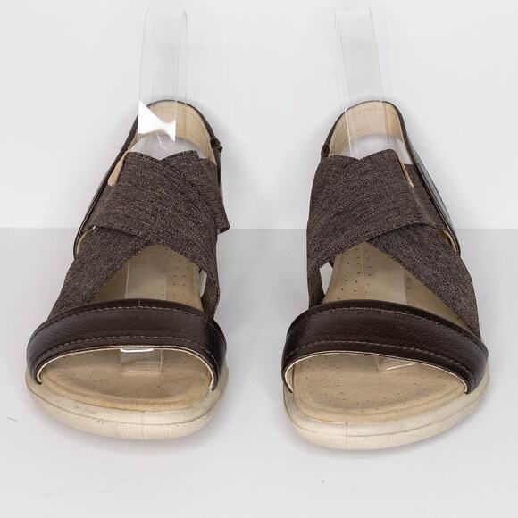 Ecco Women's Damara Sandals Premium Leather Strappy Metallic Bronze Size 6 | AR - Picture 3 of 6